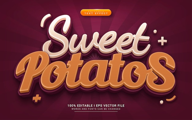 Sweet potato 3d style text effect