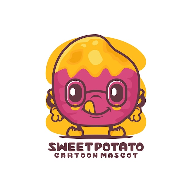 Vector sweet potato cartoon mascot food vector illustration