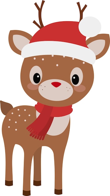 Sweet rain deer with red nose vector illustration