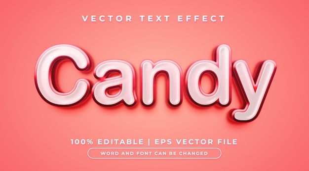 Sweet red candy editable text effect style