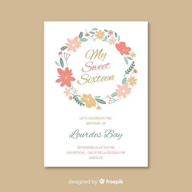 Sweet sixteen birthday invitation