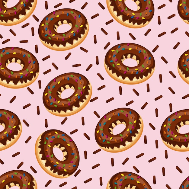 Sweet Snack Seamless Pattern Donut Doughnut Wallpaper