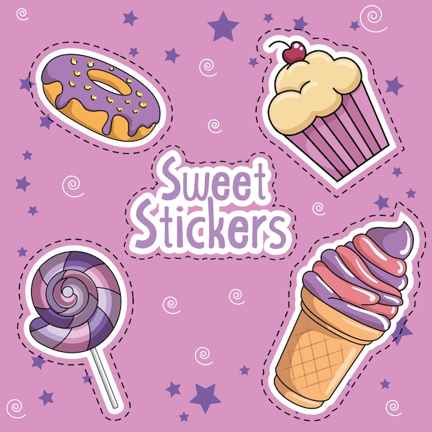 Sweet stickers pop art