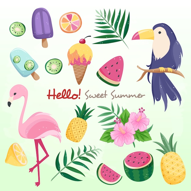 Sweet Summer Birds and Fruits