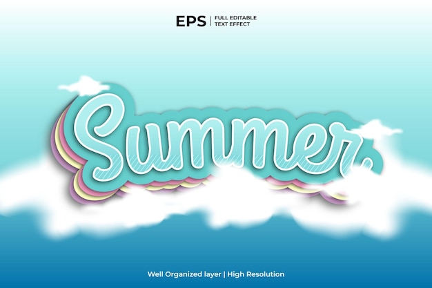 sweet summer editable text effect in gradient style vector illustration