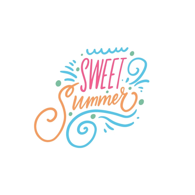 Sweet Summer lettering phrase Holiday summer text