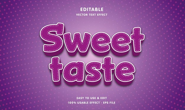 Vector sweet taste editable text effect template