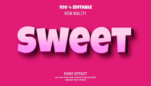 Sweet text, editable font effect