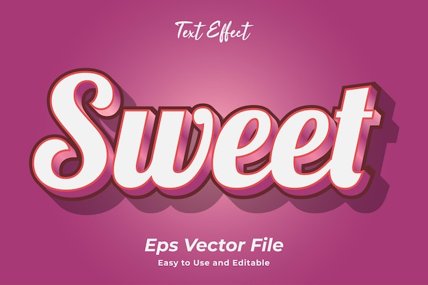 Vector sweet text effect editable and easy to use premium vector