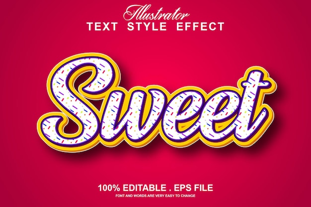 sweet text effect editable