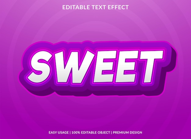 sweet text effect template with editable layout and abstract style use for business logo and brand