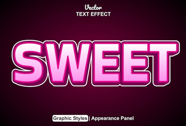 Sweet text effect with pink graphic style editable