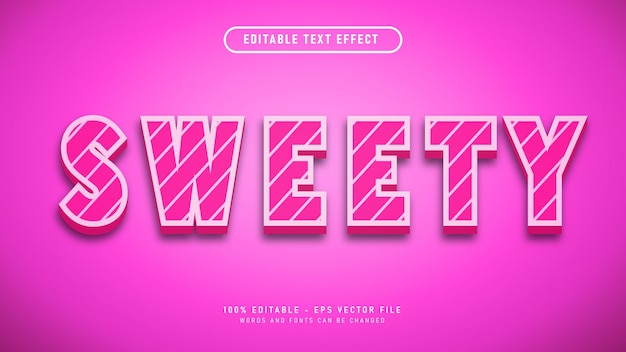 Sweet text style 3d editable text effect