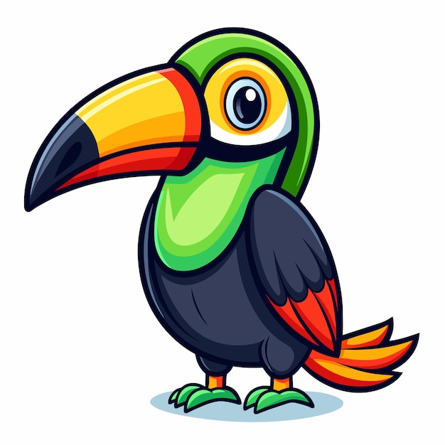 Vector sweet toucan bird cartoon vector for baby announcements