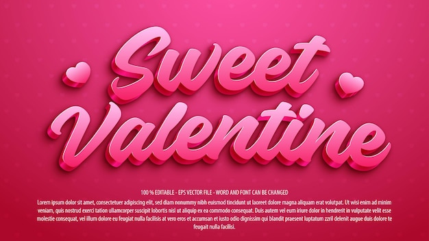 Sweet valentines 3d editable text effect