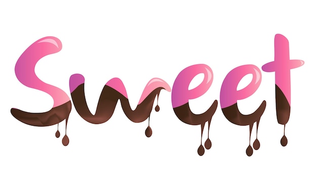 SWEET VECTOR LETTERS LOGO TYPOGRAPHY ICON CANDY DESIGN EPS COCOA DESSERT BAKERY, PASTRY