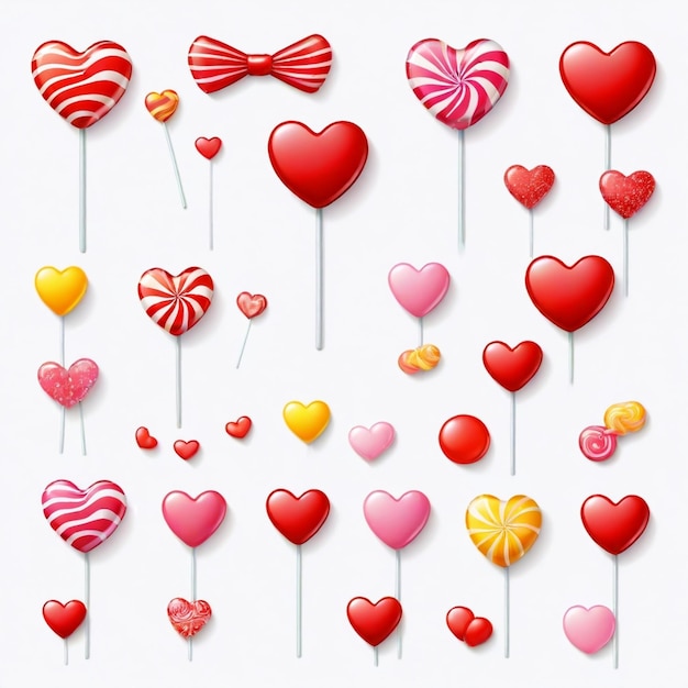 Vector sweetheart candy vector set white background isolated a high qua