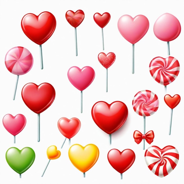 Sweetheart_Candy vector set white background isolated