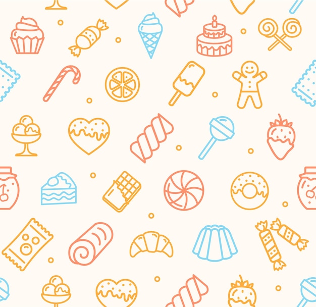 Sweets and Bakery Pattern Background Vector