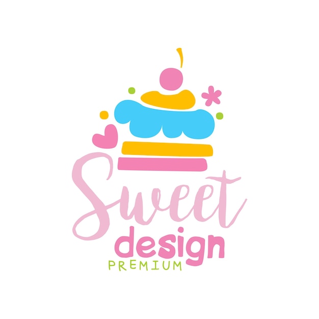 Sweets premium logo design label for confectionery candy shop restaurant bar cafe menu sweet store vector Illustration isolated on a white background