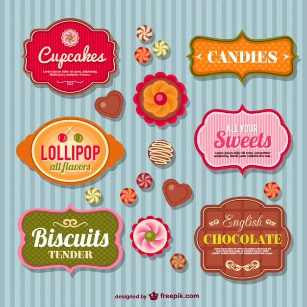 Sweetshop retro badges