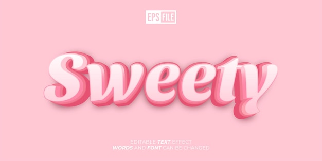 Sweety editable text 3d shine font style