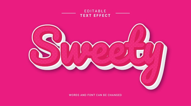 Sweety text effect pink girly lovely