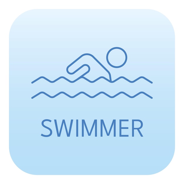 Swimmer color icon logo style