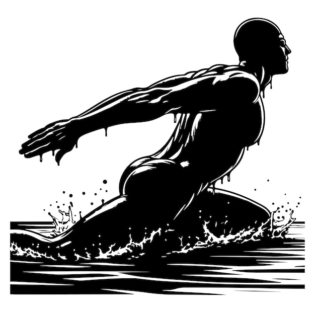 swimmer Silhouette Vector Illustration