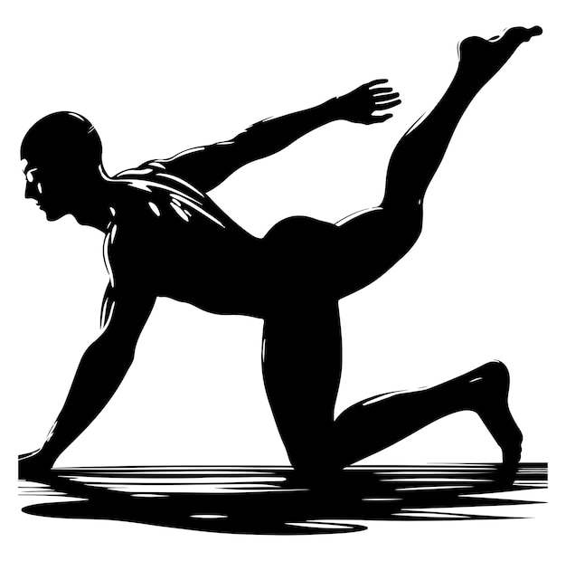 swimmer Silhouette Vector Illustration