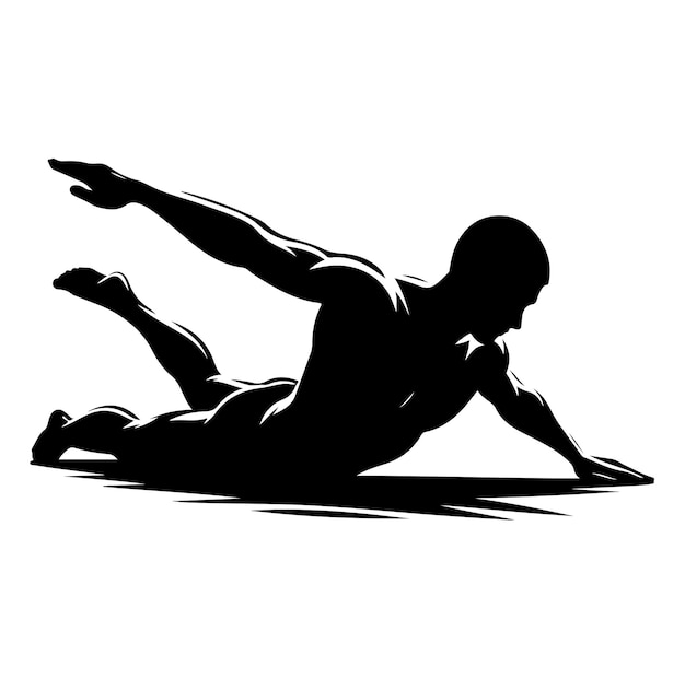 swimmer Silhouette Vector Illustration