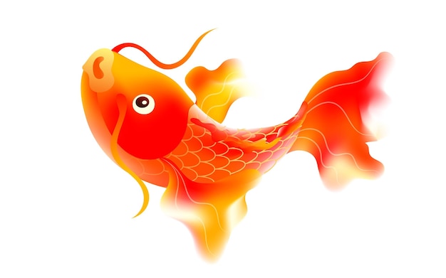 A swimming carp, Chinese style festival koi, vector illustration