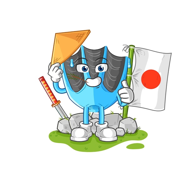 Swimming fin japanese vector cartoon character