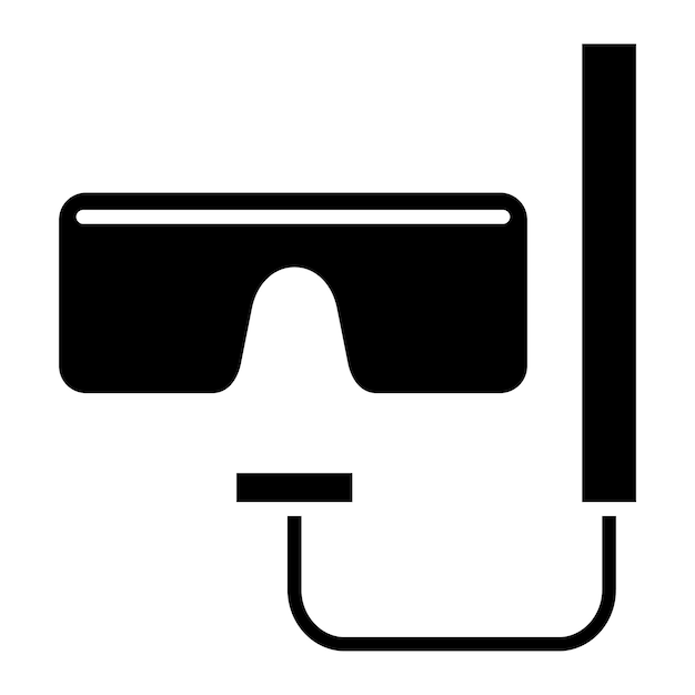 Swimming Glasses Glyph Solid Black Illustration