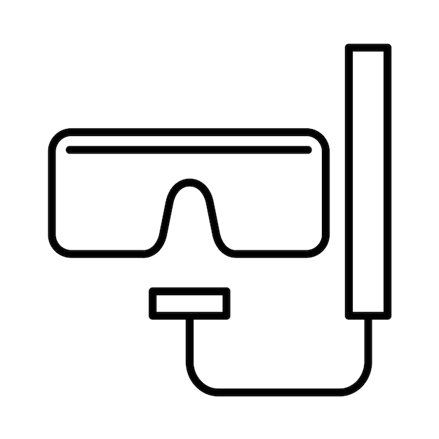 Swimming Glasses Line Illustration