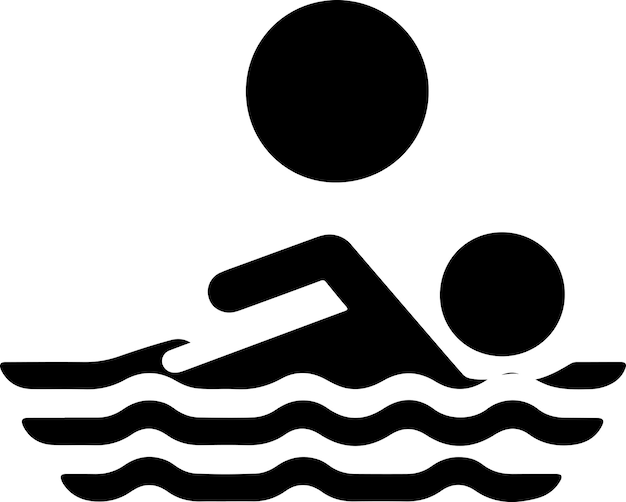 Swimming Icon silhouette black color silhouette white background 2