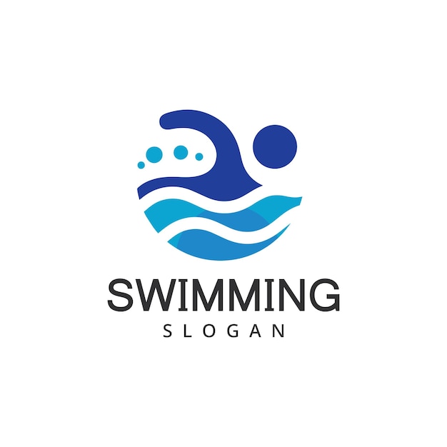 Vector swimming logo abstract people swim logo template