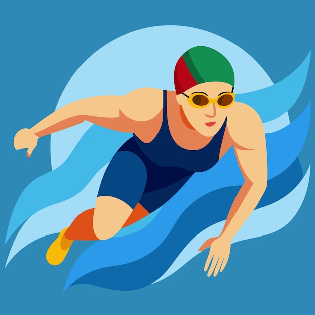 Swimming Player Clip Art Vector Illustration Design