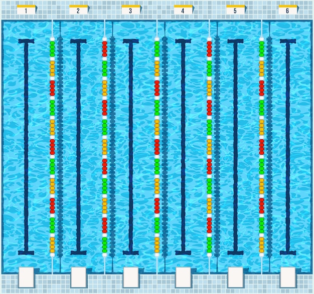 Vector swimming pool flat