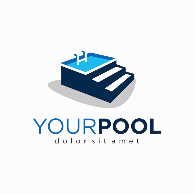 Vector swimming pool logo design vector illustration of summer