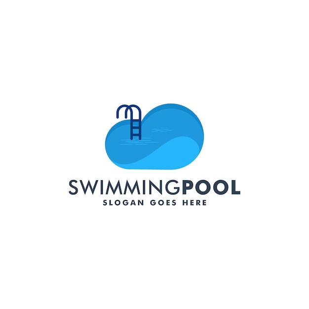 Swimming pool logo design vector illustration