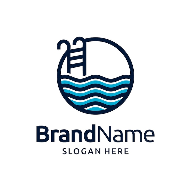 Swimming pool logo design