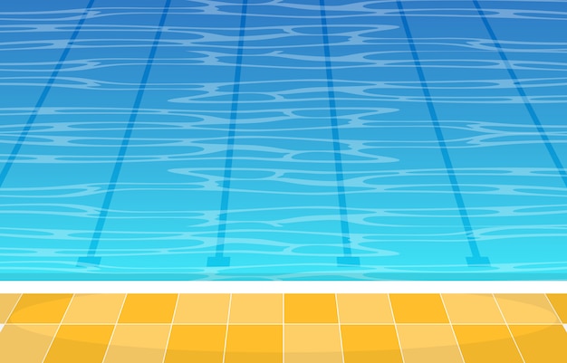 Vector swimming pool summer holiday healthy sport cartoon