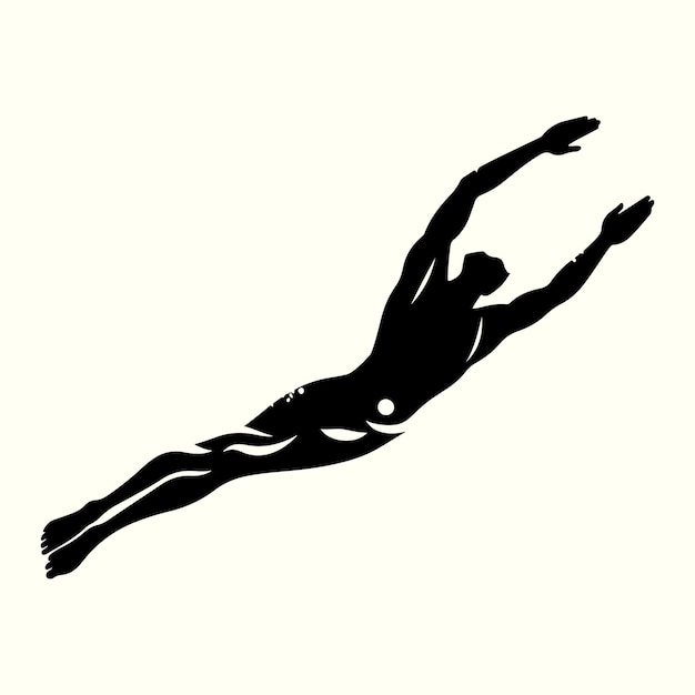 Vector swimming silhouette vector illustration