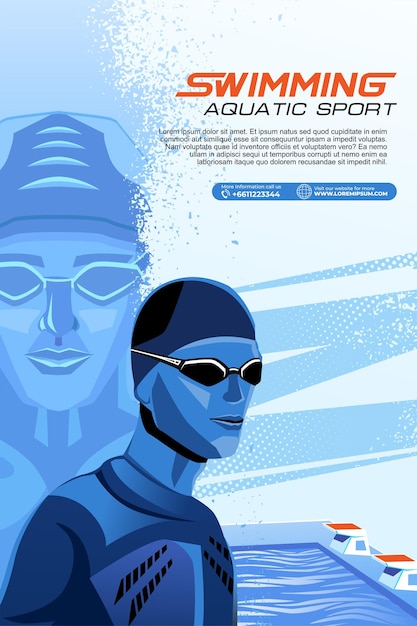 Swimming Sport Illustration Vector Swimming Background for banner poster and flyer