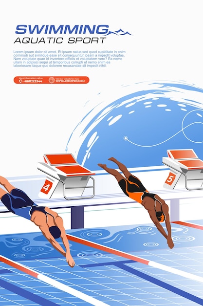 Vector swimming sport illustration vector swimming background for banner poster and flyer