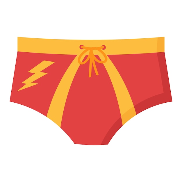 Swimming trunks for men. Doodle flat clipart. All objects are repainted.