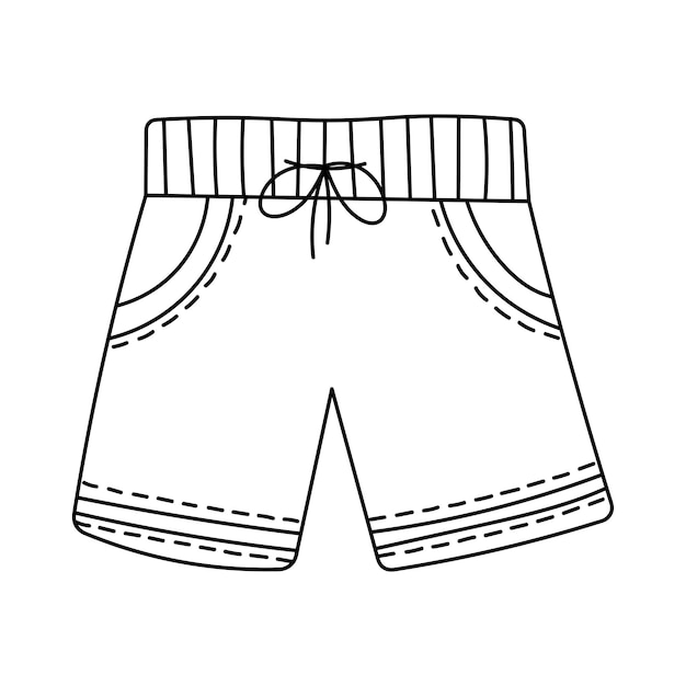 Swimming trunks for men Doodle simple clipart All objects are repainted