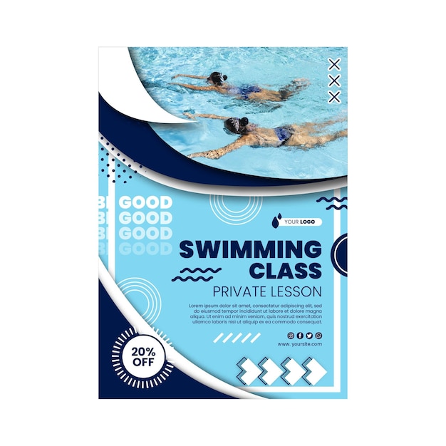 Swimming vertical flyer template