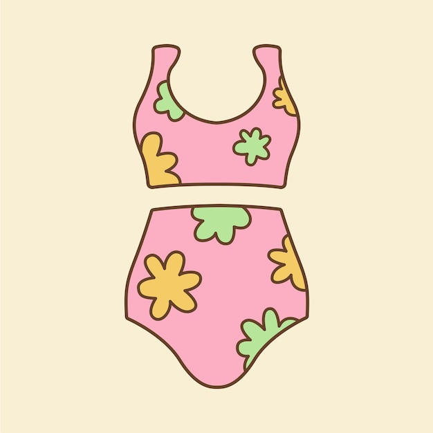 Swimsuit Flat Design Clipart